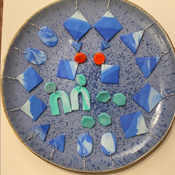 Handmade Clay Earrings - Fire & Ice Series - Picture 13 of 16